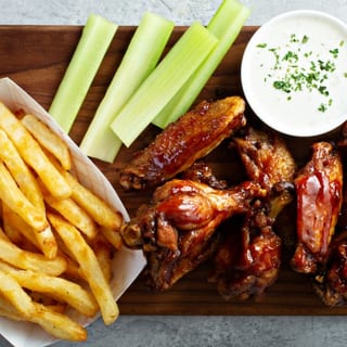 Wings with Steak Fries