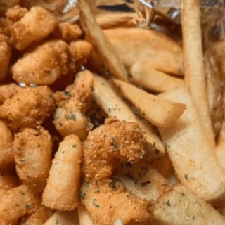 Fried Shrimp with Steak Fries